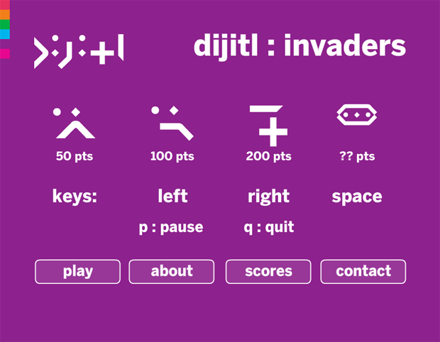 dijitl space invaders game