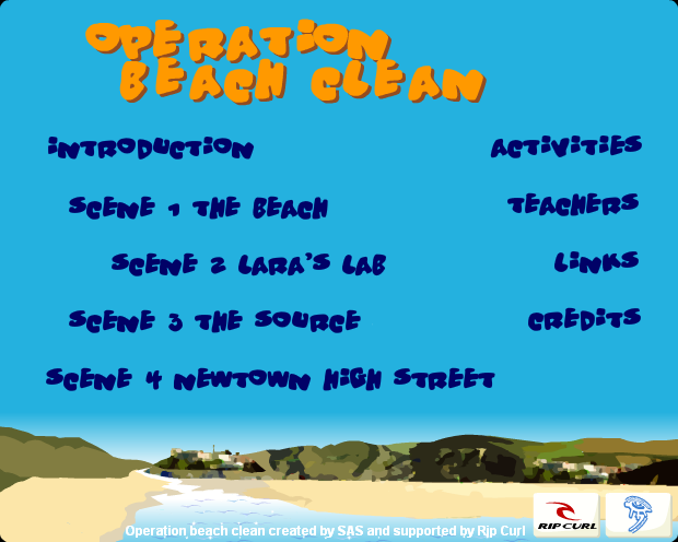 Surfers Against Sewage - Operation Beach Clean Flash Site Home Page